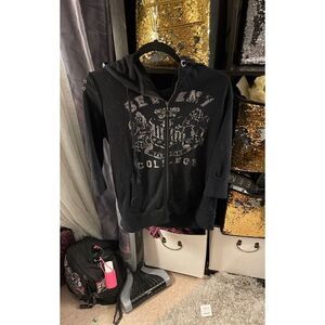 Seven jeans bling hooded short sweatsuit &  capri jogger pants sweats  2 piece